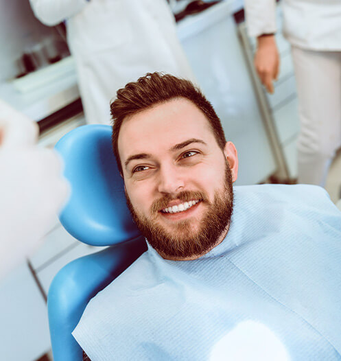 man in dentist chair