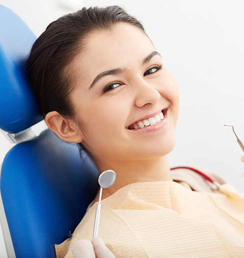 happy woman at the dentist