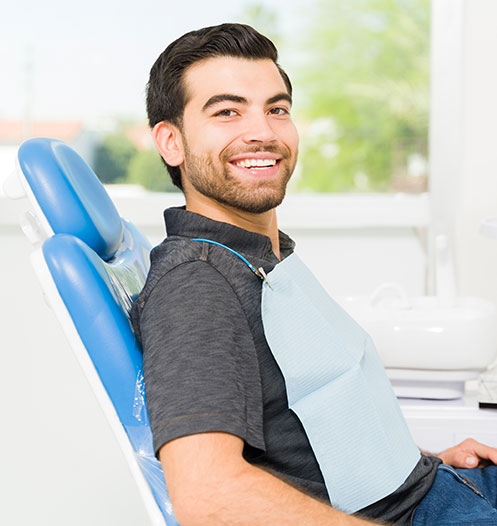 man at the dentist